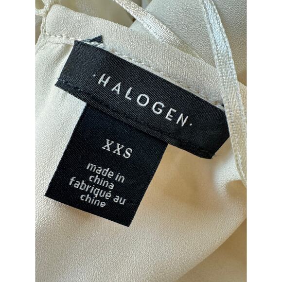 Stunning HALOGEN  White Birch Pleated Midi Dress XXS OVERSIZED - Picture 7 of 8